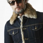 1PIU1UGUALE3 PROGRESSIVE STRETCH DENIM RABBIT FUR