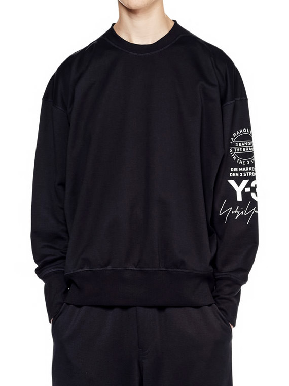 Y-3 GRAPHIC CREW SWEATER BLACK CY6872