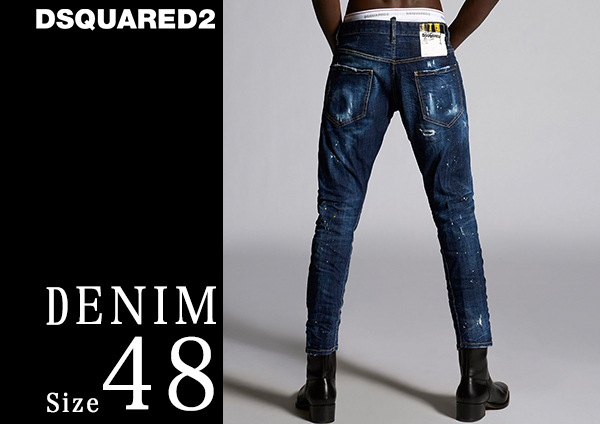 イデザイン ディースクエアード DSQUARED2 サイズ:48 ブリーチ加工デニムパンツ(ブルー調)bb147#rinkan*B