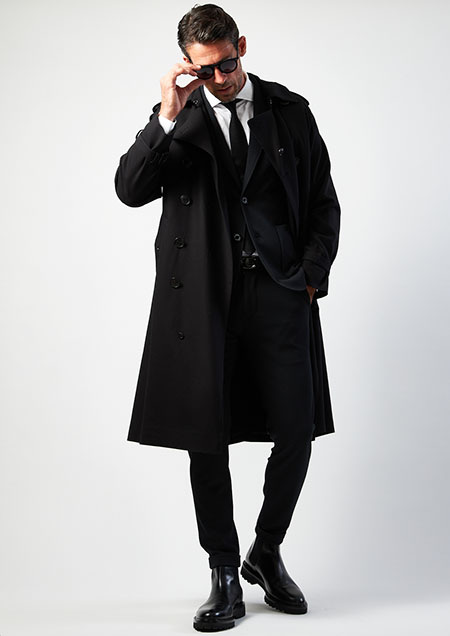 1PIU1UGUALE3 BLACK MILITARY COLLECTION 17th -FIRST TRENCH COAT ...
