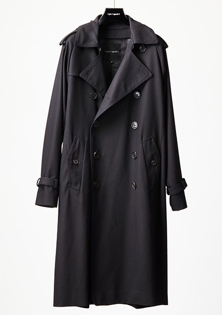 1PIU1UGUALE3 BLACK MILITARY COLLECTION 17th -FIRST TRENCH COAT