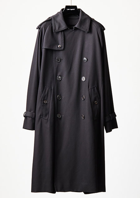 1PIU1UGUALE3 BLACK MILITARY COLLECTION 17th -FIRST TRENCH COAT