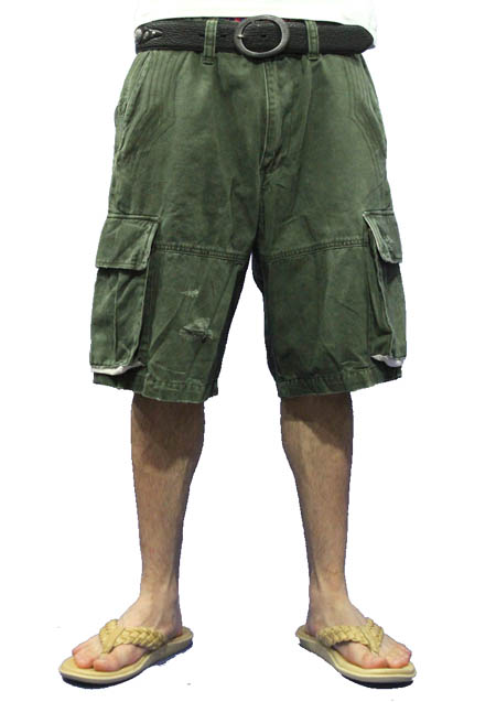 M WASHED MILITARY SHORT CARGO PANTS