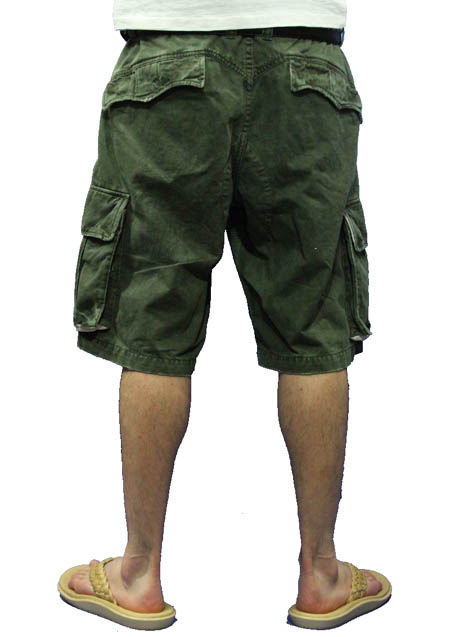 WASHED MILITARY SHORT CARGO PANTS