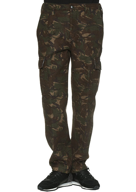 SEVESKIG NEEDLE-PUNCH ARMY PANTS | 062CAMO