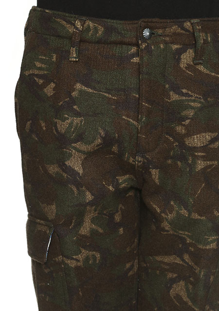 SEVESKIG NEEDLE-PUNCH ARMY PANTS | 062CAMO