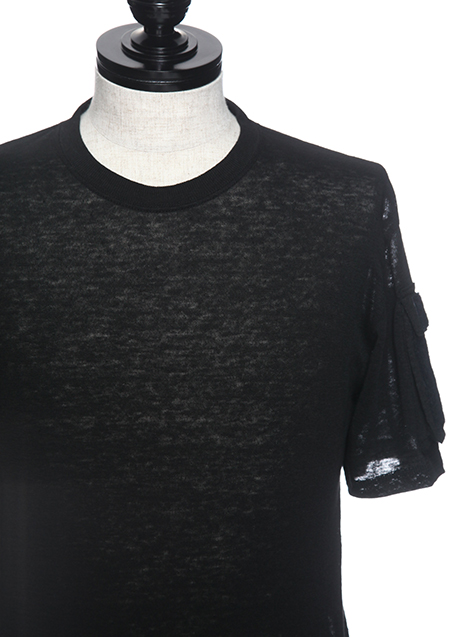 CHRISTIAN DADA COMBAT POCKET LINEN KNIT T-SHIRT