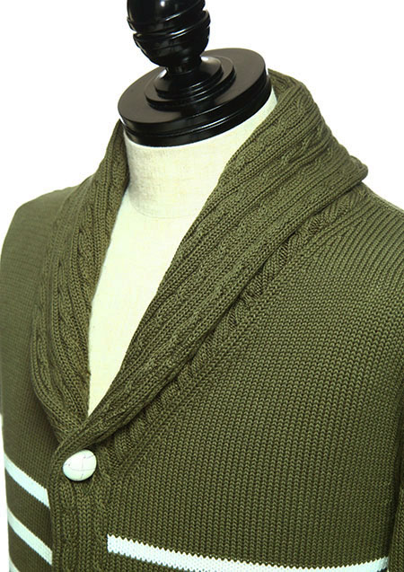 AKM ITALY COTTON by EMILCOTONI BORDER SHAWL CARDIGAN