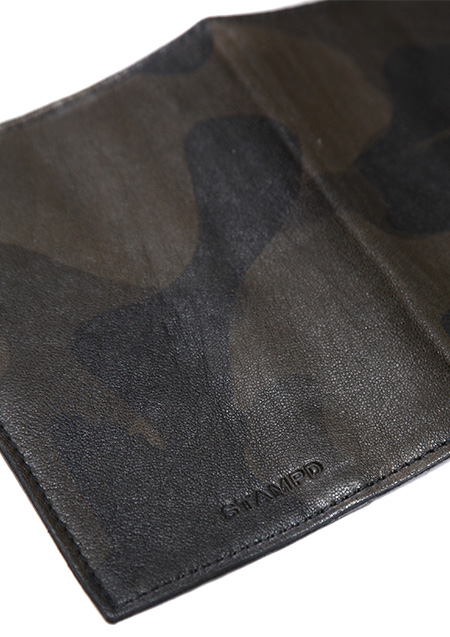 STAMPD LEATHER CAMO BLACK PASSPORT WALLET