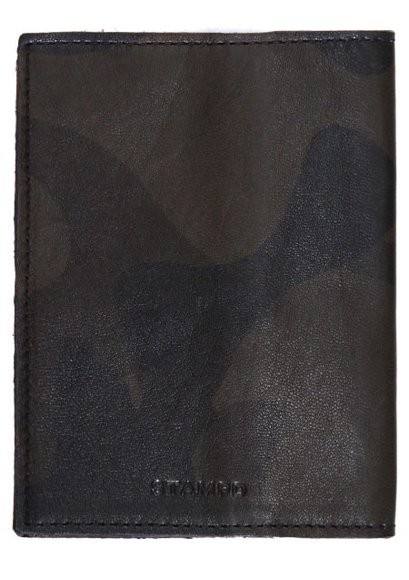 STAMPD LEATHER CAMO BLACK PASSPORT WALLET