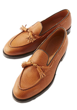 1PIU1UGUALE3 NATURAL SHIRINK COW LEATHER TUSSEL LOAFER