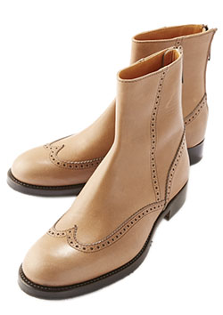 1PIU1UGUALE3 HEAVY COW LEATHER WINGTIP BACKZIP