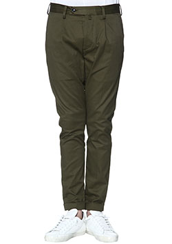 AKM STRETCH COTTON PEACH 1TUCK TAPERED CHINO PANTS