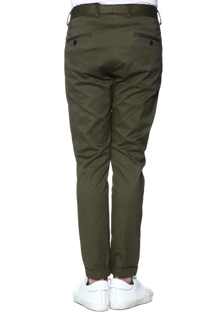 STRETCH COTTON PEACH 1TUCK TAPERED CHINO PANTS
