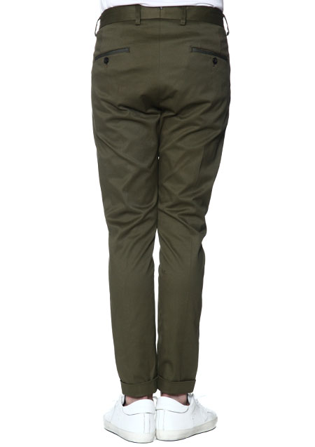 AKM STRETCH COTTON PEACH 1TUCK TAPERED CHINO PANTS