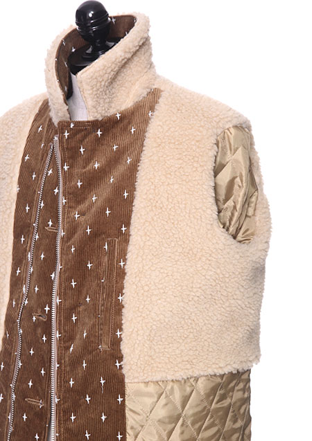 SEVESKIG REFLECTOR EMBROIDERY BOA JACKET | Camel043