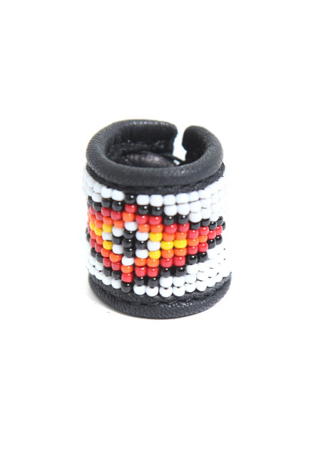 SATANTA BEADS LEATHER RING 002　