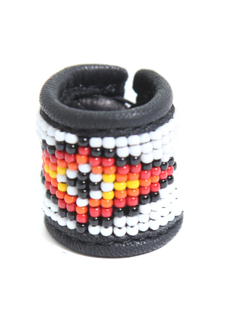 SATANTA BEADS LEATHER RING 002　