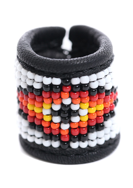 SATANTA BEADS LEATHER RING 002　