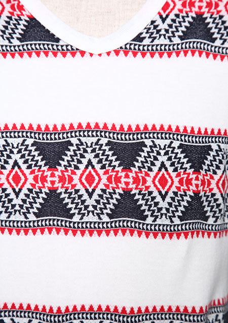 AKM ORIGINAL TRIBAL BORDER S/S V-NECK