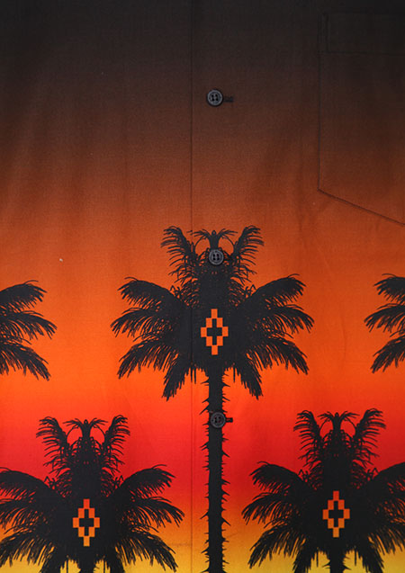 MARCELO BURLON RED PALM SHIRT