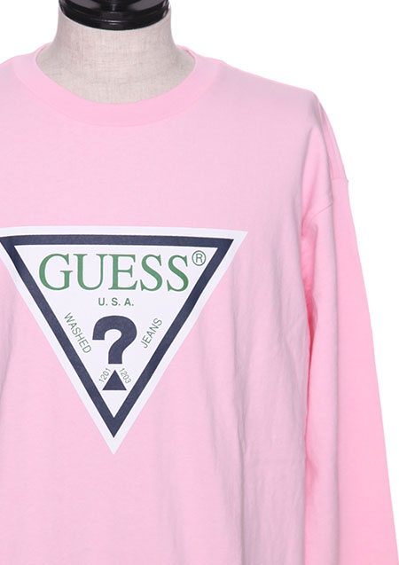 GUESS ORIGINALS TRIANGLE LOGO LONG SLEVE TEE