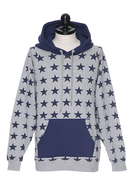 M SWEAT PULLOVER HOODIE (STAR PATTERN)