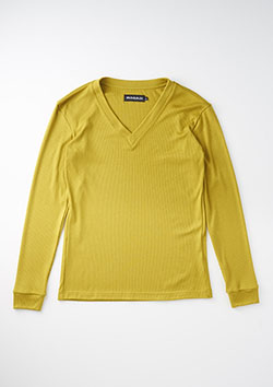 1PIU1UGUALE3 DUALWARM RIB JERSEY L/S V-NECK