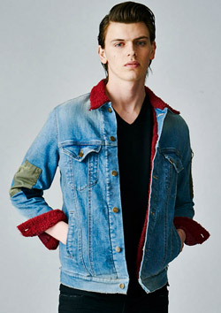 STRETCH DENIM 13oz BOA MILITARY TEX PATCHWORK BOA 3RD JACKET