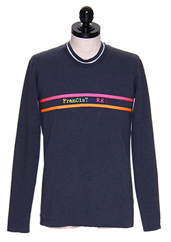COTTON FLEECE KNIT RAIMBOW LOGO C-NECK SWEAT SHIRT■