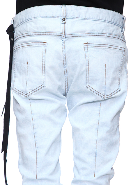 SEIGEKI BLUE SKY BLEACHED WASH SKIN DENIM