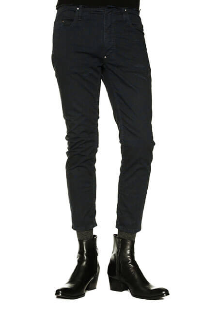 DAMAGED CROPPED SLIM SKIN PANTS