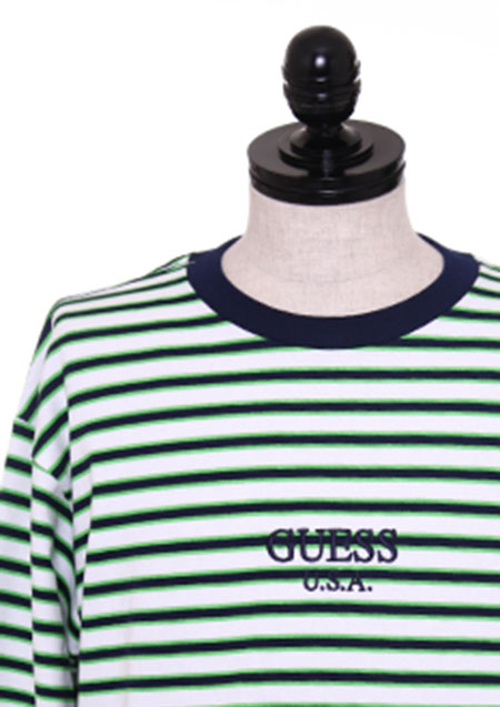 GUESS ORIGINALS LIME BORDER LS TEE