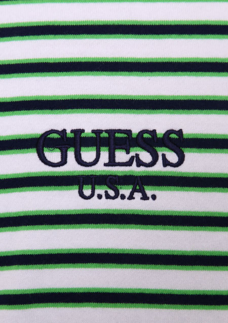 GUESS ORIGINALS LIME BORDER LS TEE