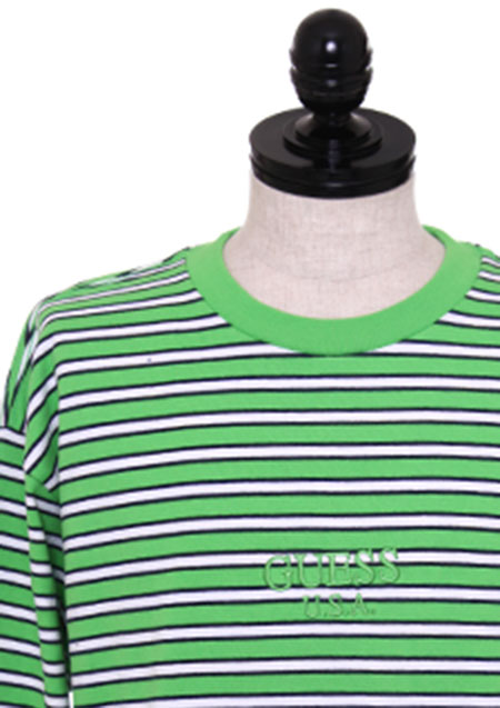 GUESS ORIGINALS LIME BORDER LS TEE