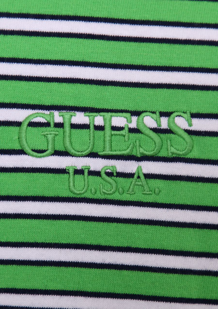 GUESS ORIGINALS LIME BORDER LS TEE