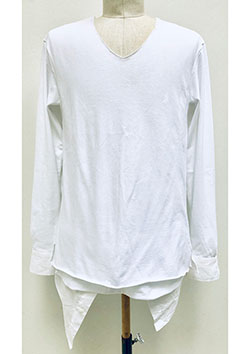 SUPER TWISTED JERSEY THREE LAYERED-STYLE V-NECK DRESS SHIRT