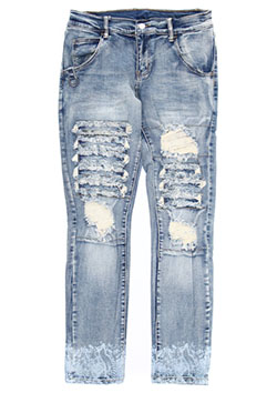 CRASH REMAKE SNAKE PRINT DENIM PT■