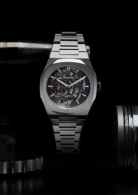 P701 AUTOMATIC SKELETON WATCH IP GUN CASE WITH GUN BRACELET