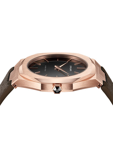 ULTRA THIN ROSE GOLD CASE WITH SIENA BROWN SUDE TRAP