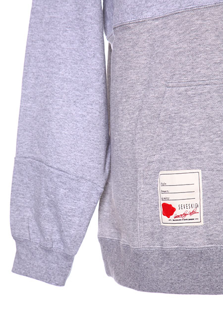 SEVESKIG VINTAGE UPCYCLE HOODIE L SIZE | GREY