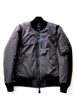 1PIU1UGUALE3 BLACK MILITARY LIMONTA NYLON MA-1 FLIGHT JACKET | 99BLACK