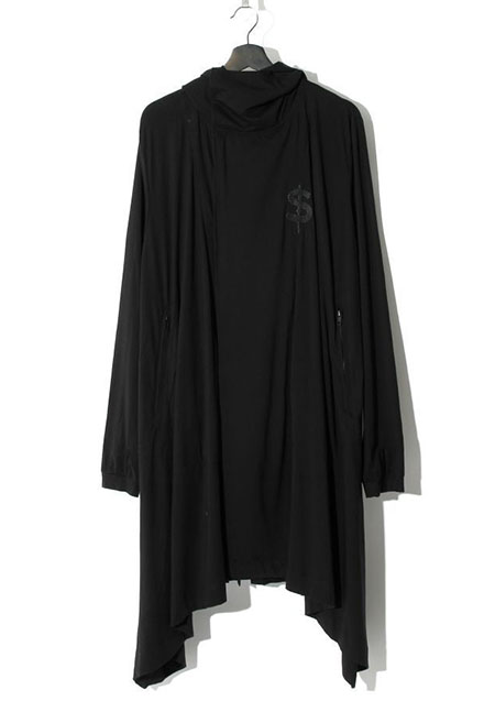 SWITCHBLADE S EMBROIDERY DRAPE PARKA | BLACK