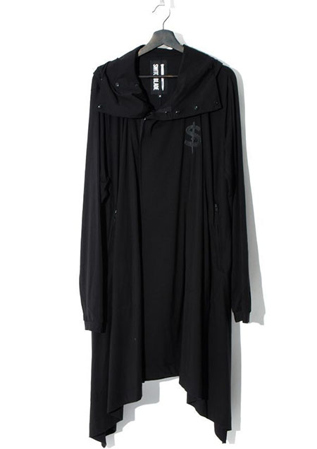 SWITCHBLADE S EMBROIDERY DRAPE PARKA | BLACK