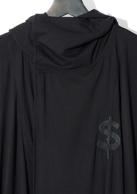 SWITCHBLADE S EMBROIDERY DRAPE PARKA | BLACK