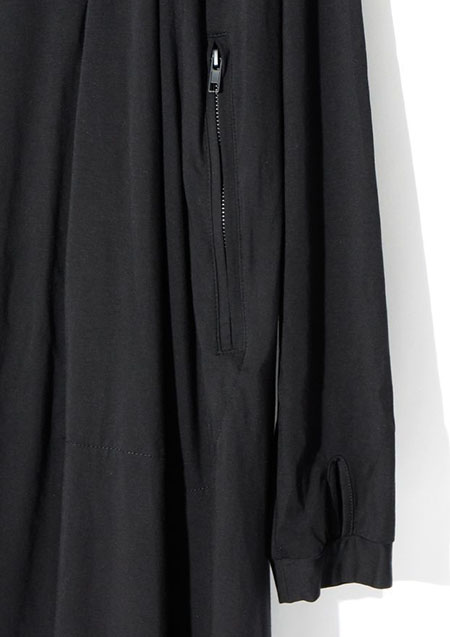 SWITCHBLADE S EMBROIDERY DRAPE PARKA | BLACK