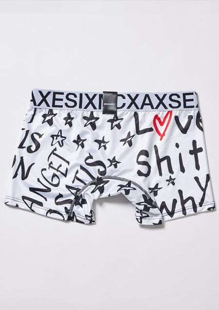 MAXSIX BOXER PANTS ALPHABETS | WHITE