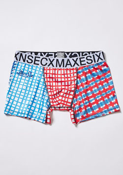 MAXSIX BOXER PANTS ORIGINAL CHECK | RED BLUE