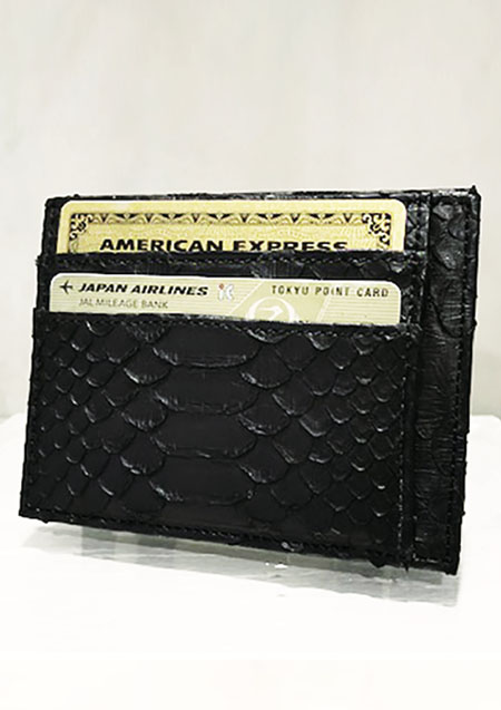 VELVET LOUNGE PYTHON LEATHER MAGIC WALLET | BLACK