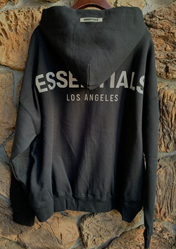 FOG ESSENTIALS LA REFLECTOR LOGO HOODIE | BLACK